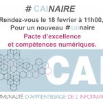 CAInaire : Pacte d’excellence et compétences numériques.